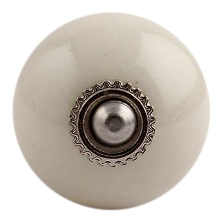 Cream Silver Fitting Ceramic Drawer Knob
